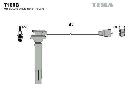 Комплект проводов зажигания, SUBARU FORESTER, TESLA (T180B)