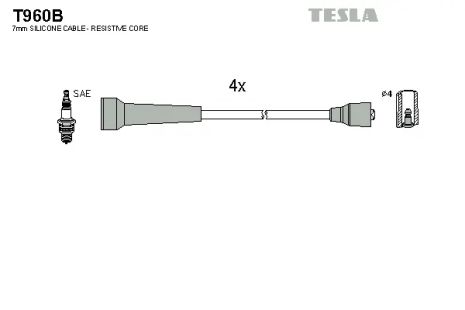 Комплект проводов зажигания, RENAULT MEGANE, TESLA (T960B)