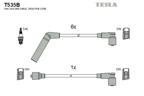 Комплект проводов зажигания, MITSUBISHI PAJERO, TESLA (T535B)