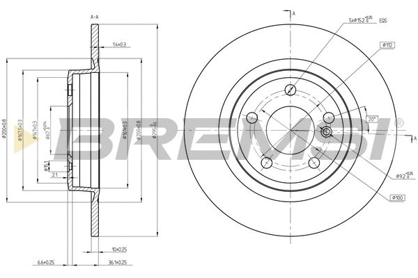 Диск тормозной MERCEDES-BENZ B-CLASS, BREMSI (CD8486S) Диск тормозной MERCEDES-BENZ B-CLASS, BREMSI (CD8486S)