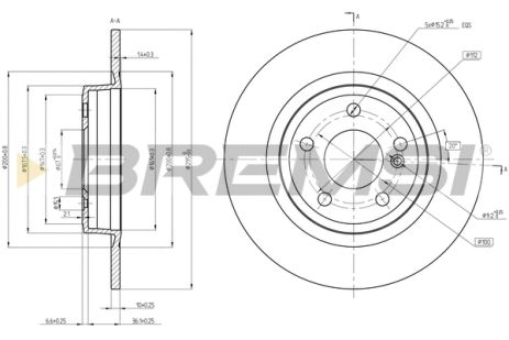 Диск тормозной MERCEDES-BENZ B-CLASS, BREMSI (CD8486S) Диск тормозной MERCEDES-BENZ B-CLASS, BREMSI (CD8486S)