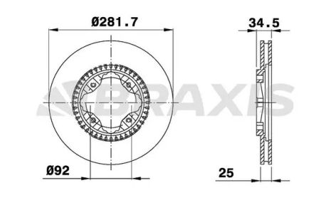 Диск тормозной BRAXIS (AE0729)