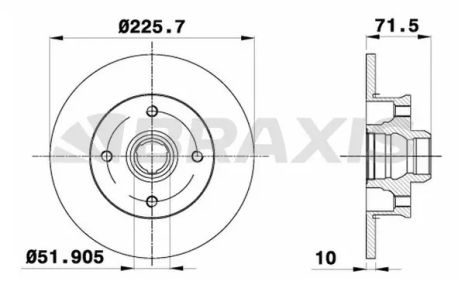 Диск тормозной BRAXIS (AD1014)