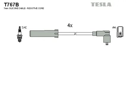 Комплект проводов зажигания, RENAULT KANGOO, TESLA (T767B)