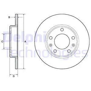 Диск тормозной PEUGEOT 308, DELPHI (BG4670C) Диск тормозной PEUGEOT 308, DELPHI (BG4670C)