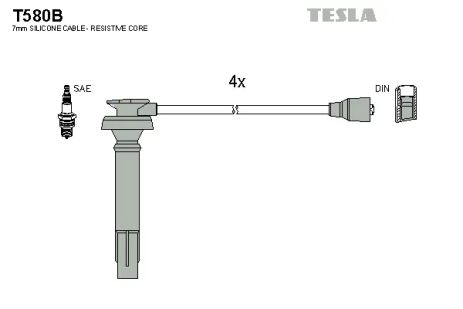 Комплект проводов зажигания, SUBARU LEGACY, TESLA (T580B)