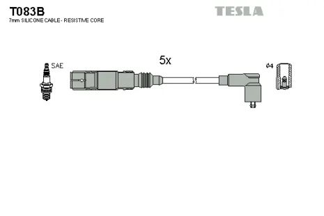 Комплект проводов зажигания, VW PASSAT, TESLA (T083B)