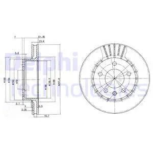 Диск тормозной VAUXHALL CARLTON, OPEL OMEGA, DELPHI (BG2384) Диск тормозной VAUXHALL CARLTON, OPEL OMEGA, DELPHI (BG2384)