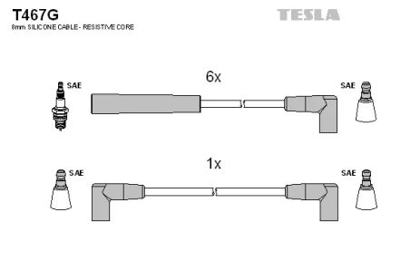 Комплект проводов зажигания, FORD USA, TESLA (T467G)