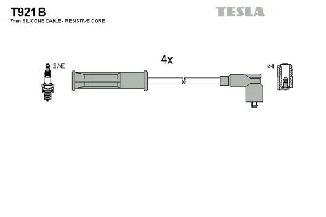 Комплект проводов зажигания, RENAULT KANGOO, TESLA (T921B)