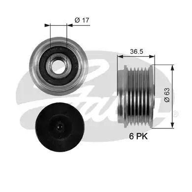 Механизм свободного хода генератора OAP7051 FORD