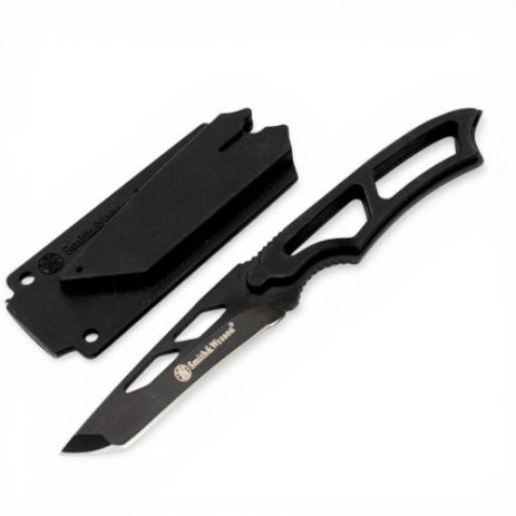 Ніж фултанг міні Smith & Wesson Black Tanto SW 990 в чохлі із свистком 17 см