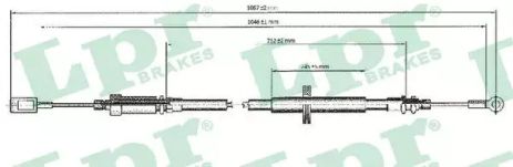 Трос ручного тормоза Boxer/Relay/Ducato 1.9-2.8td 01-, LPR (C0173B) центр. (4745.V6)