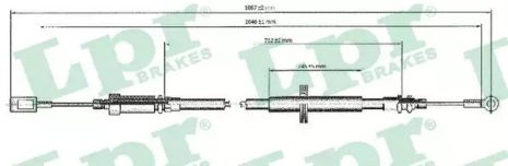 Трос ручного тормоза Boxer/Relay/Ducato 1.9-2.8td 01-, LPR (C0173B) центр. (4745.V6)
