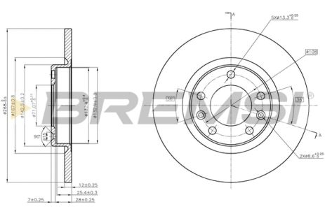 Диск гальмівний OPEL GRANDLAND, PEUGEOT 508, BREMSI (CD8569S)