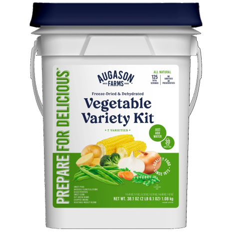 Набір із 6 сублімованих овочів Augason farms Vegetable Variety Kit, 125 порцій, 30 років термін зберігання