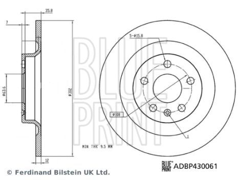 Диск тормозной VOLVO V90, BLUE PRINT (ADBP430061)
