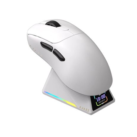 Мышь беспроводная игровая Ajazz AJ179PRO -3 Mod-White-3395-8K Charging Dock