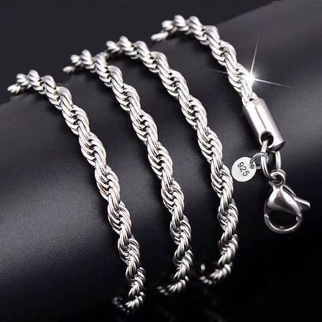 Кругла цепочка ланцюжок плетений колосок на шию стерл ср унісекс tiffany