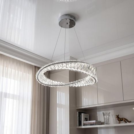 Кришталевий підвіс над столом Diasha 55W до 12 м² колір Хром 548/500CH