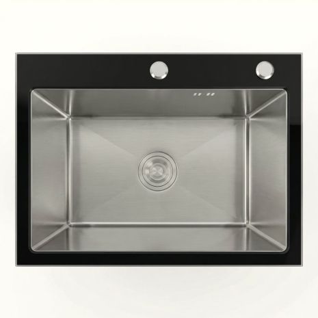 Кухонная мойка 60*45 стеклянная BLACK GLASS VALESO Handmade Кухонная мойка 60*45 стеклянная BLACK GLASS VALESO Handmade