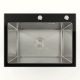Кухонна мийка 60*45 скляна BLACK GLASS VALESO Handmade
