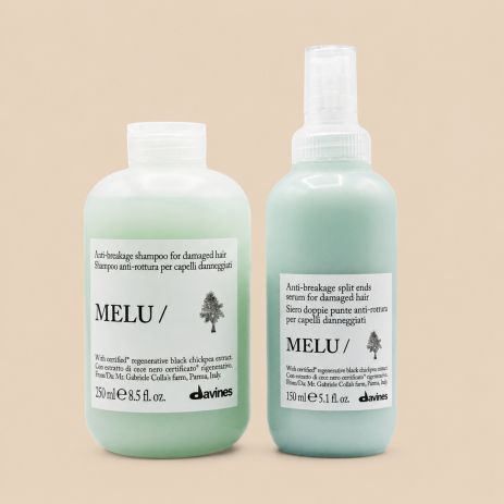 Набір Davines Melu DUO шампунь і сироватка для запобігання ламкості волосся, 250+150 мл