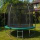 Безопасный детский батут Malatec 252 см (8 ft) с внутренней защитной сеткой (зеленый) + Мяч в подарок