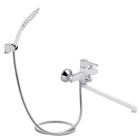 Смеситель для ванны Qtap Grand с поворотным изливом и душ гарнитуром QTGRAWCR005 Chrome/White Смеситель для ванны Qtap Grand с поворотным изливом и душ гарнитуром QTGRAWCR005 Chrome/White