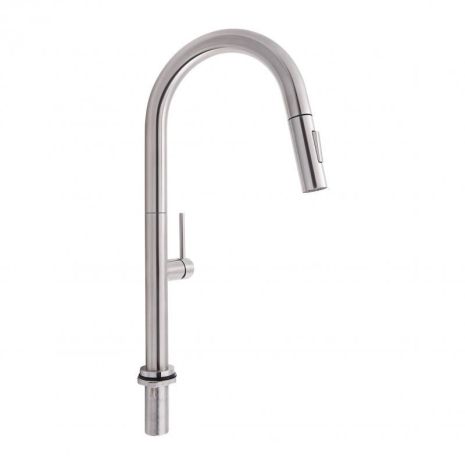 Кухонный смеситель Qtap Lenicka с выдвижным изливом QTLEN9138103UN Brushed Nickel PVD Кухонный смеситель Qtap Lenicka с выдвижным изливом QTLEN9138103UN Brushed Nickel PVD