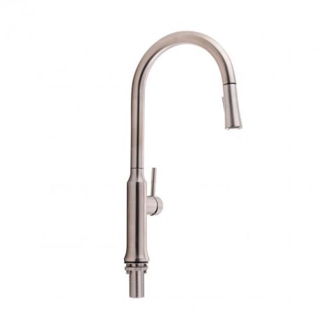 Смеситель для кухни Qtap Baruska с выдвижным изливом QTBAR9137103UN Brushed Nickel PVD Смеситель для кухни Qtap Baruska с выдвижным изливом QTBAR9137103UN Brushed Nickel PVD