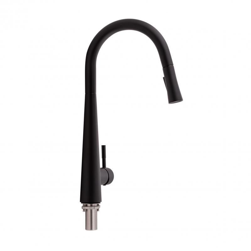 Кухонный смеситель Qtap Evicka с выдвигающимся изливом QTEVI9135103UB Black Matt Кухонный смеситель Qtap Evicka с выдвигающимся изливом QTEVI9135103UB Black Matt