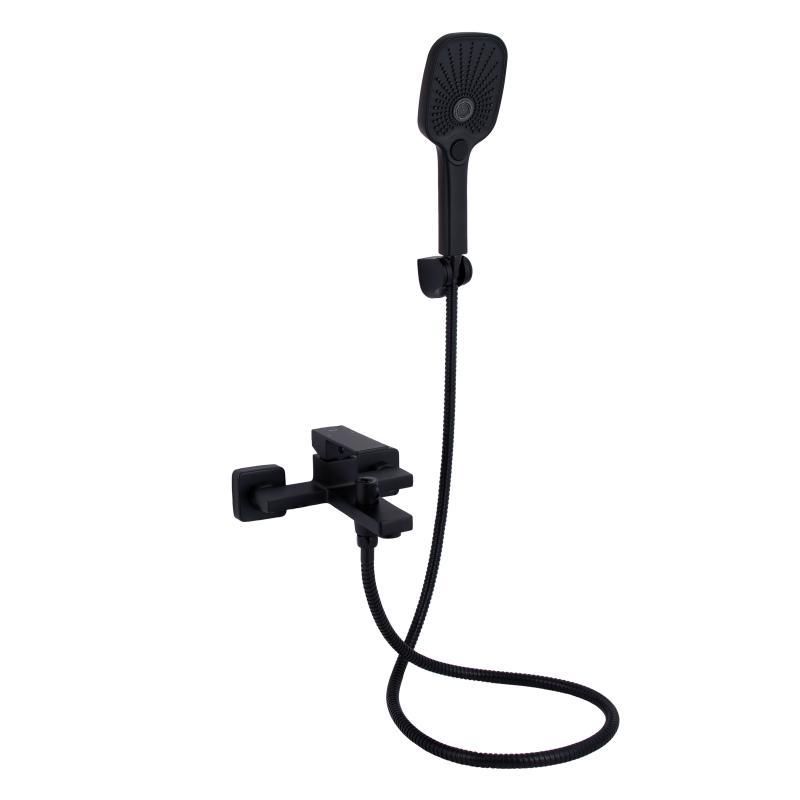 Змішувач для ванни Qtap Gemini (з душовим гарнітуром) QTGEM259BLM45682 Black Matt Змішувач для ванни Qtap Gemini (з душовим гарнітуром) QTGEM259BLM45682 Black Matt