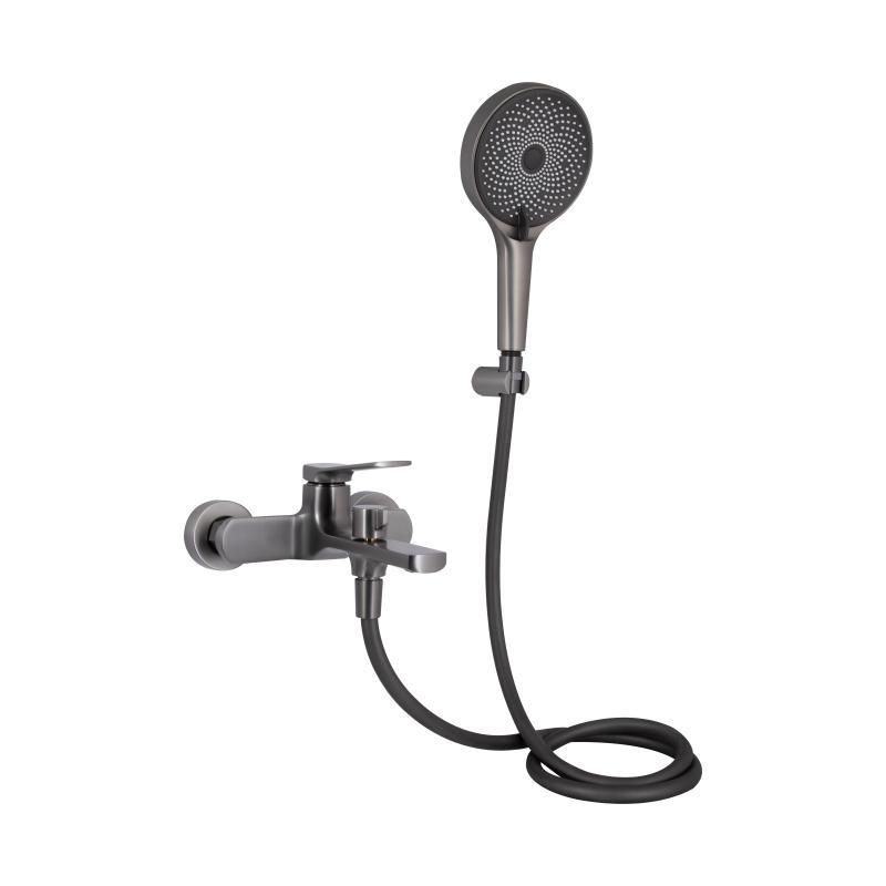 Ванний змішувач Qtap Slavonice QTSLV259GMB48035 Gunmetal Black PVD з душовим гарнітуром Ванний змішувач Qtap Slavonice QTSLV259GMB48035 Gunmetal Black PVD з душовим гарнітуром