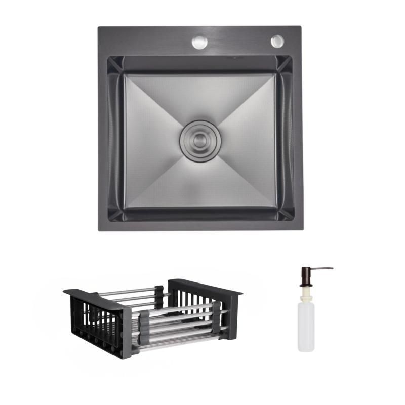 Комплект з інтегрованою мийкою для кухні Lidz Handmade H5050HB Decor Black PVD Honeycomb з дозатором + Lidz K01G Комплект з інтегрованою мийкою для кухні Lidz Handmade H5050HB Decor Black PVD Honeycomb з дозатором + Lidz K01G