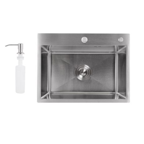 Мойка для кухни интегрированная Lidz Handmade H5843 Brushed Steel 3,0/1,0 мм LDH5843BRU49442 Мойка для кухни интегрированная Lidz Handmade H5843 Brushed Steel 3,0/1,0 мм LDH5843BRU49442