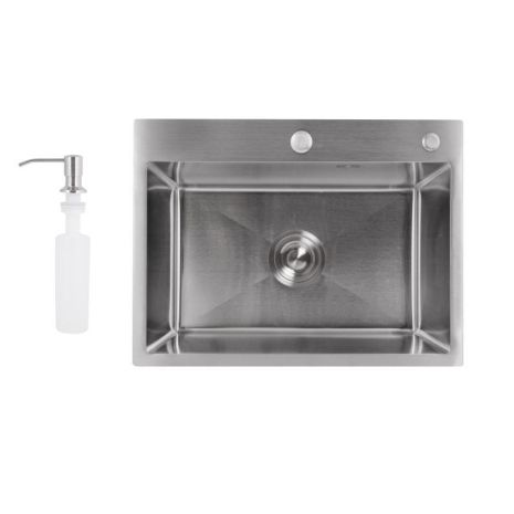 Мойка для кухни интегрированная Lidz Handmade H5843 Brushed Steel 3,0/1,0 мм LDH5843BRU49442 Мойка для кухни интегрированная Lidz Handmade H5843 Brushed Steel 3,0/1,0 мм LDH5843BRU49442