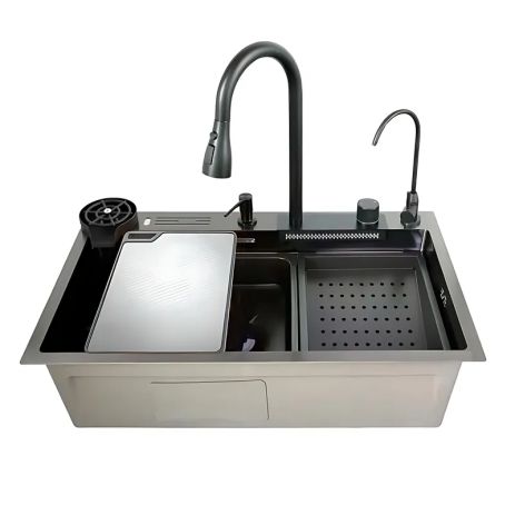 Мийка багатофункціональна Mixxus MH7546-SET-08 Micro Decor Graphite з вбудованим змішувачем з нерж.сталі (MI8455)