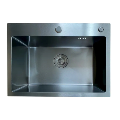 Мойка кухонная Mixxus MH5843 Micro Decor Black (3.0/0.8) из нержавеющей стали, черная (MI8219)