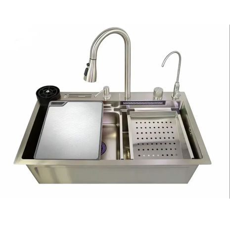 Мийка багатофункціональна Mixxus MH7546-SET-08 Micro Decor SS Color з вбудованим змішувачем з нерж. сталі (MI8458)