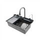 Мийка багатофункціональна Mixxus MH7546-SET-06 Decor Graphite з вбудованим змішувачем з нерж. сталі (MI8464)