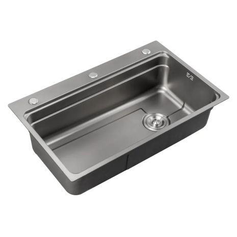 Мийка з нержавіючої сталі Mixxus MS6846-Set-01 Micro Decor Graphite (3.0/0.8) комплект (графіт) (MI8388)
