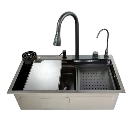 Мийка багатофункціональна Mixxus MH7546-SET-08 Decor Graphite з вбудованим змішувачем з нерж. сталі (MI8456)