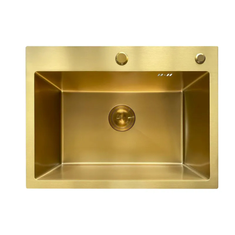 Мойка кухонная Mixxus MH5843 Micro Decor Brushed Gold (3.0/0.8) из нержавеющей стали, матовое золото (MI8218)