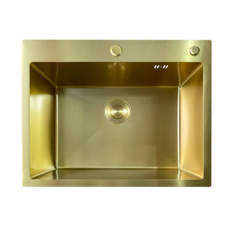 Мойка кухонная Mixxus MH6050 Micro Decor Brushed Gold (3.0/0.8) из нержавеющей стали, матовое золото (MI8222)