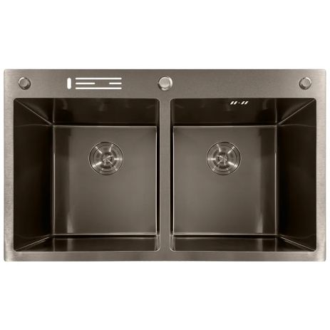 Мийка з нержавіючої сталі MIXXUS MH8350-DK NANO-BLACK (3.0/0.8) колір графіт (MI7053) Мийка з нержавіючої сталі MIXXUS MH8350-DK NANO-BLACK (3.0/0.8) колір графіт (MI7053)