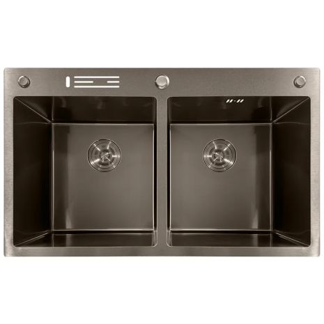 Мийка з нержавіючої сталі MIXXUS MH8350-DK NANO-BLACK (3.0/0.8) колір графіт (MI7053)