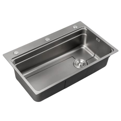 Мийка з нержавіючої сталі Mixxus MS7546-Set-01 Micro Decor Graphite (3.0/0.8) комплект (графіт) (MI8390)