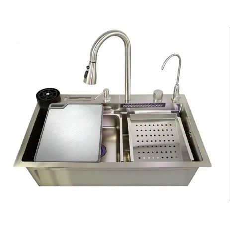 Мойка многофункциональная Mixxus MH7546-SET-08 Decor SS Color со встроенным смесителем из нерж. стали (MI8457)