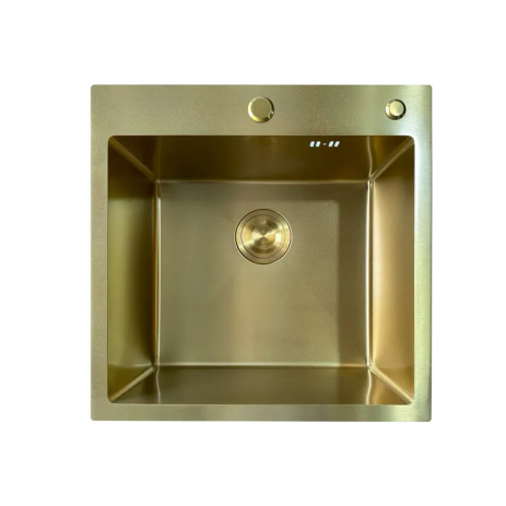 Мойка кухонная Mixxus MH5050 Micro Decor Brushed Gold (3.0/0.8) из нержавеющей стали, матовое золото (MI8214)